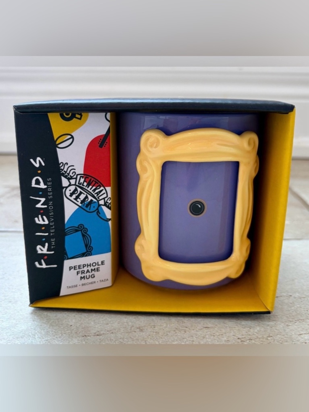 NWT Friends Peephole Frame Mug - Purple and Yellow